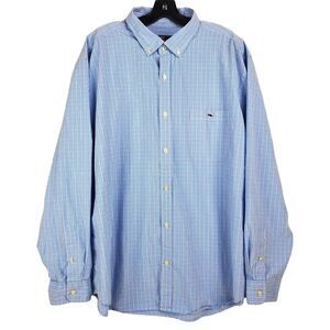 VINEYARD VINES Shirt TUCKER Mens 2XL Blue Tattersall Check Plaid Button Down